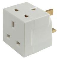 bq white 2 gang 240v 13a adaptor