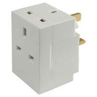 B&Q White 3-Gang 240V 13A Adaptor