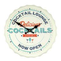 bq bottletop cocktail lounge slogan retro multicolour wall clock
