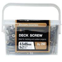 B&Q Brown Coated Carbon Steel Deck Screw (Dia)4.5mm (L)65mm Pack of 200