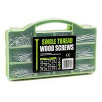 B&Q Carbon Steel Single Thread Woodscrews Pack of 600