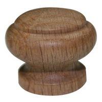 bq oak lacquered round furniture knob pack of 1