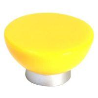 B&Q Yellow Round Furniture Knob Pack of 1