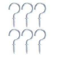 bq zinc effect metal cup hook pack of 6