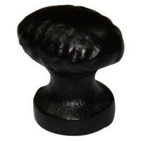 bq black iron effect oval furniture knob pack of 1