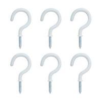 B&Q White Metal Cup Hook Pack of 6