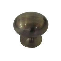 B&Q Antique Brass Effect Oval Furniture Knob Pack of 6