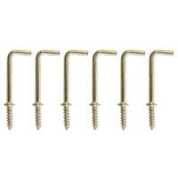 bq brass effect metal cup hook pack of 6