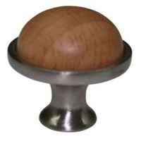 B&Q Beech Round Furniture Knob Pack of 1