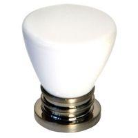 bq white satin round furniture knob pack of 1