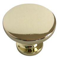 B&Q Polished Brass Effect Round Furniture Knob Pack of 6