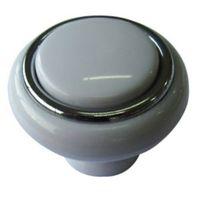 B&Q White Round Furniture Knob Pack of 10