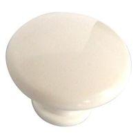 B&Q White Round Mushroom Knob Pack of 10