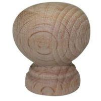 B&Q Beech Unfinished Round Furniture Knob (L)30mm Pack of 10