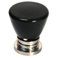 bq black satin round furniture knob pack of 1