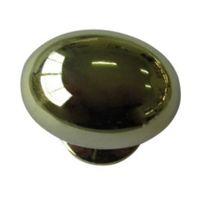 B&Q Polished Brass Effect Oval Furniture Knob Pack of 6