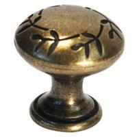 bq antique brass effect round furniture knob pack of 1