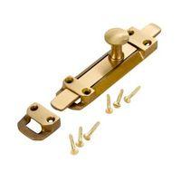 B&Q Antique Effect Brass Slide Bolt (L)152mm