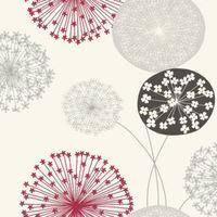 B&Q Lucienne Grey & Red Floral Wallpaper