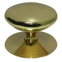 B&Q Brass Effect Round Furniture Knob with Backplate Pack of 1