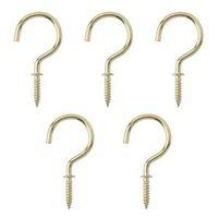 bq brass effect metal cup hook pack of 25