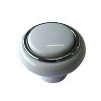 bq white chrome effect round internal cabinet knob