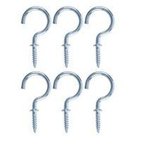 bq zinc effect metal cup hook pack of 6