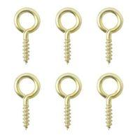 B&Q Brass Screw Eye Pack of 6