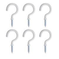 B&Q White Metal Cup Hook Pack of 6