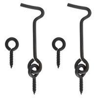 B&Q Black Metal Gate Hook & Eye (L)50mm Pack of 2