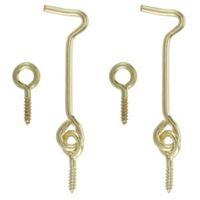 bq brass effect metal gate hook eye l50mm pack of 2