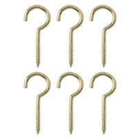 bq brass effect metal cup hook pack of 6