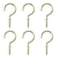 B&Q Brass Effect Metal Cup Hook Pack of 6