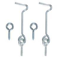 B&Q Zinc Effect Metal Gate Hook & Eye (L)51mm Pack of 2