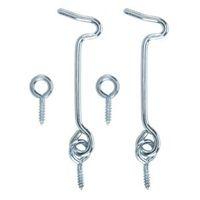 B&Q Zinc Effect Metal Gate Hook & Eye (L)75mm Pack of 2