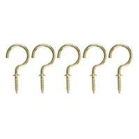 B&Q Brass Effect Metal Cup Hook Pack of 25