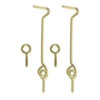 B&Q Brass Effect Metal Gate Hook & Eye (L)75mm Pack of 2