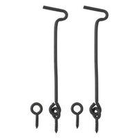 bq black metal gate hook eye l100mm pack of 2