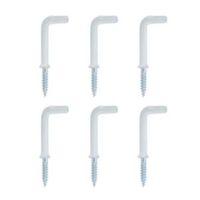 bq white metal cup hook pack of 6