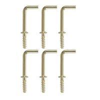 B&Q Brass Effect Metal Cup Hook Pack of 6