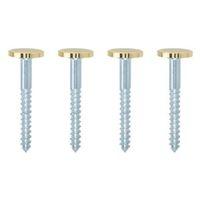 B&Q Brass Effect Metal Mirror Screw (Dia)8mm (L)38mm Pack of 4