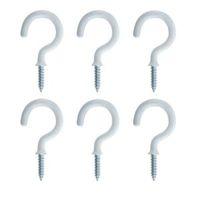 B&Q White Metal Cup Hook Pack of 6