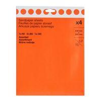 B&Q Mixed Grit Assorted Sandpaper Sheet Pack of 4