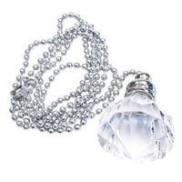 B&Q Silver Diamond Crystal Effect Acrylic Light Pull