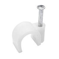 B&Q White 7mm Round Cable Clips Pack of 100