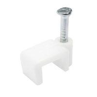 B&Q White 0.8mm Oval Cable Clips Pack of 20