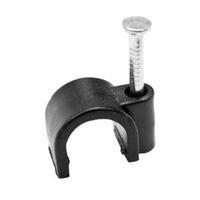 B&Q Black 6mm Round Cable Clips Pack of 20