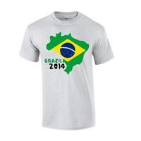 brazil 2014 country flag t shirt grey