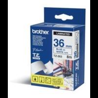Brother TZE-263 Original P-Touch Blue On White Tape 36mm x 8m