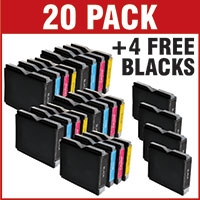 Brother LC970 Bk/C/M/Y Compatible Black & Colour 20 Ink Cartridge Pack